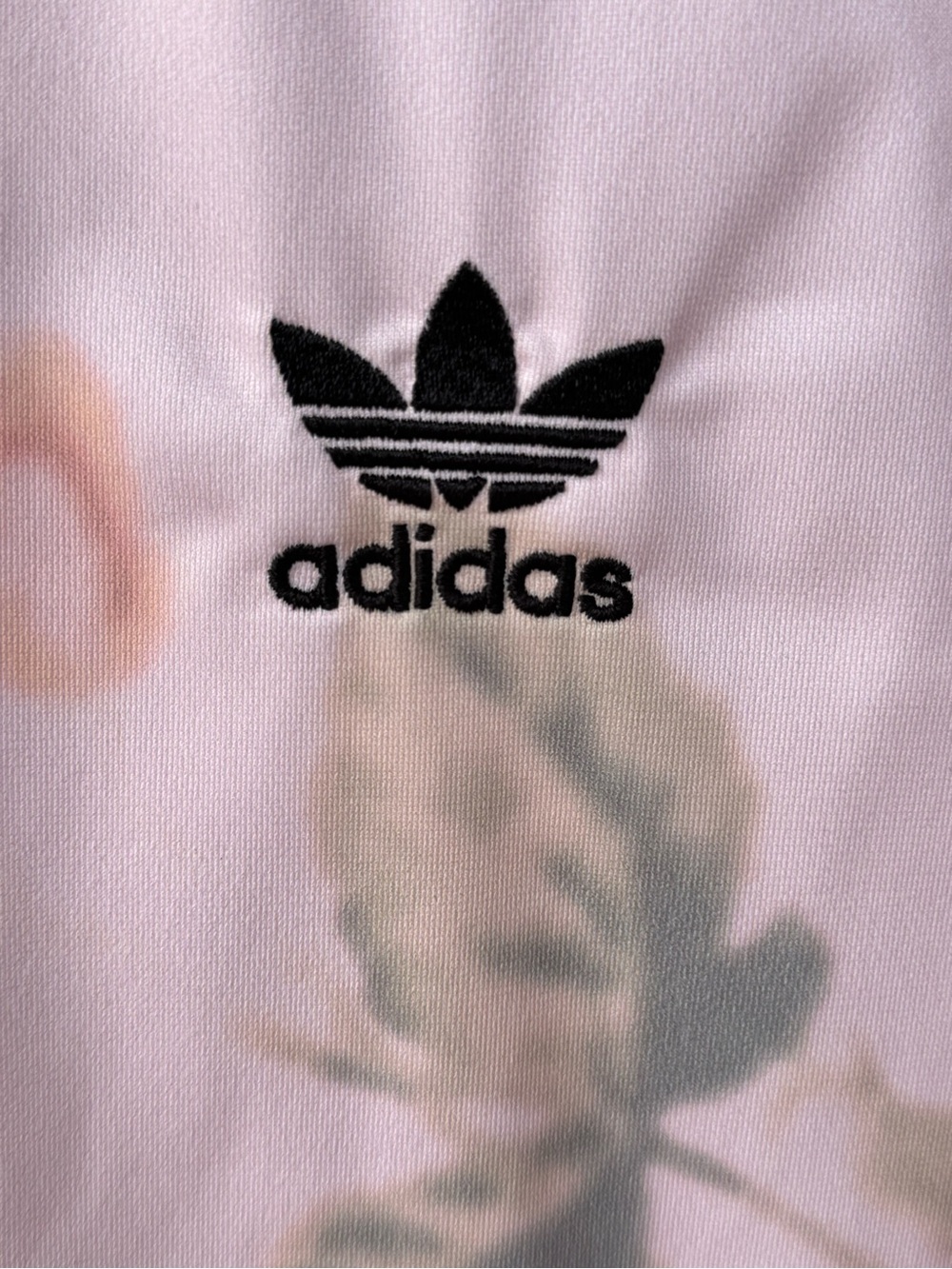 adidas Originals Pastel Rose Floral Track Jacket Pink Black Small. RARE - Picture 4 of 8